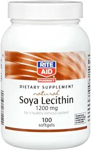 Rite Aid Soya Lecithin, Natural Dietary Supplement, 1200mg 100 ea