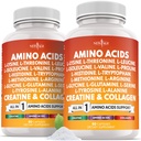 NEW AGE Amino Acids Supplement L-Lysine, L-Threonine, L-Leucine, Isoleucine, Valine, L-Histidine, L-Tryptophan, L-Methionine, L-Arginine, L-Cysteine, L-Glutamine, L-Serine, Aspartic Acid- 120 Count
