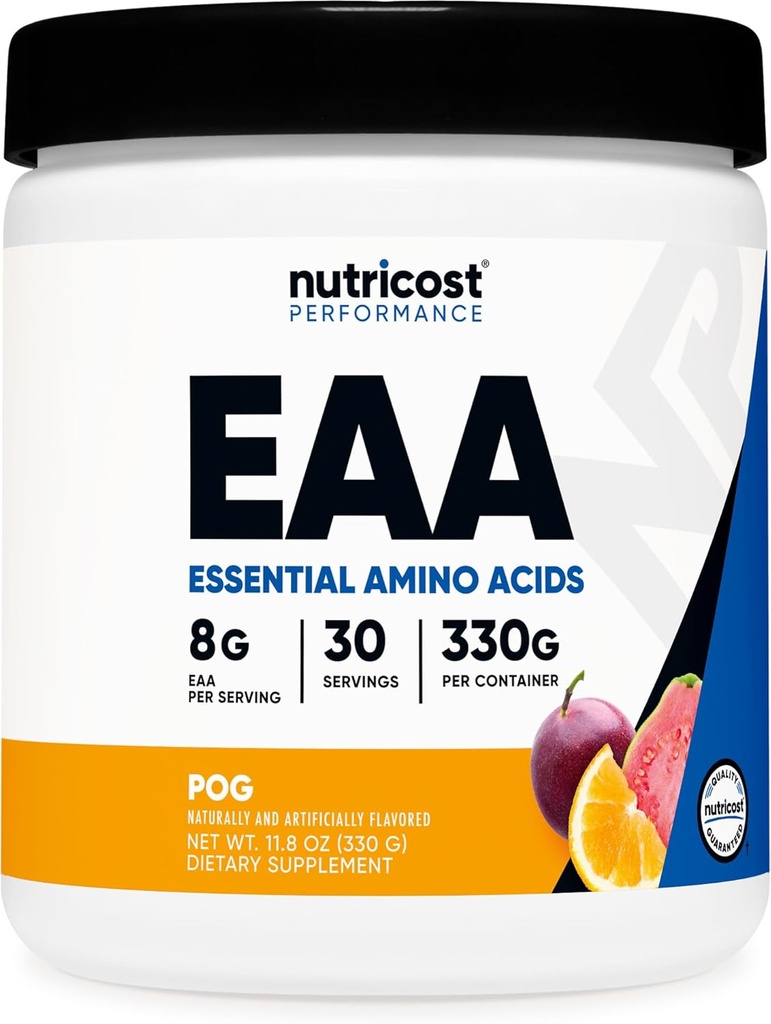 Nutricost EAA Powder 30 Servings - Passion Fruit, Orange, and Guava (POG) - Essential Amino Acids - Non-GMO, Gluten Free, Vegetarian Friendly