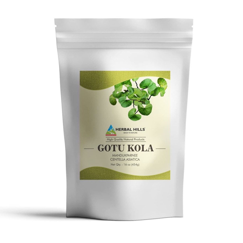 HERBAL HILLS Gotu Kola Powder Natural 16 Ounce Pack of 1
