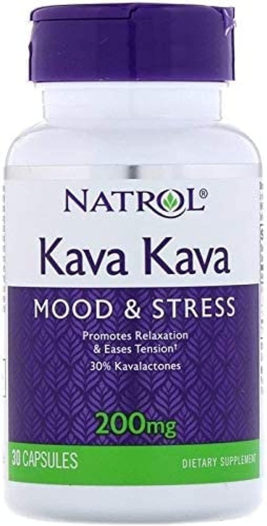 Natrol Kava Kava Capsule, 200 Mg - 30 per pack - 3 packs per case.