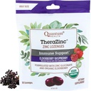 Quantum Health TheraZinc Organic Zinc Lozenges Elderberry & Honey - Immune Support for Adults & Kids 12+ Naturally Flavored Raspberry Fast Relief with No Aftertaste - 18 Count
