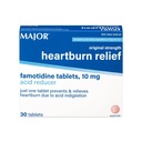 MAJOR Original Strength Heartburn Relief - Famotidine Tablets, 10 mg - Acid Reducer - 30 Tablets