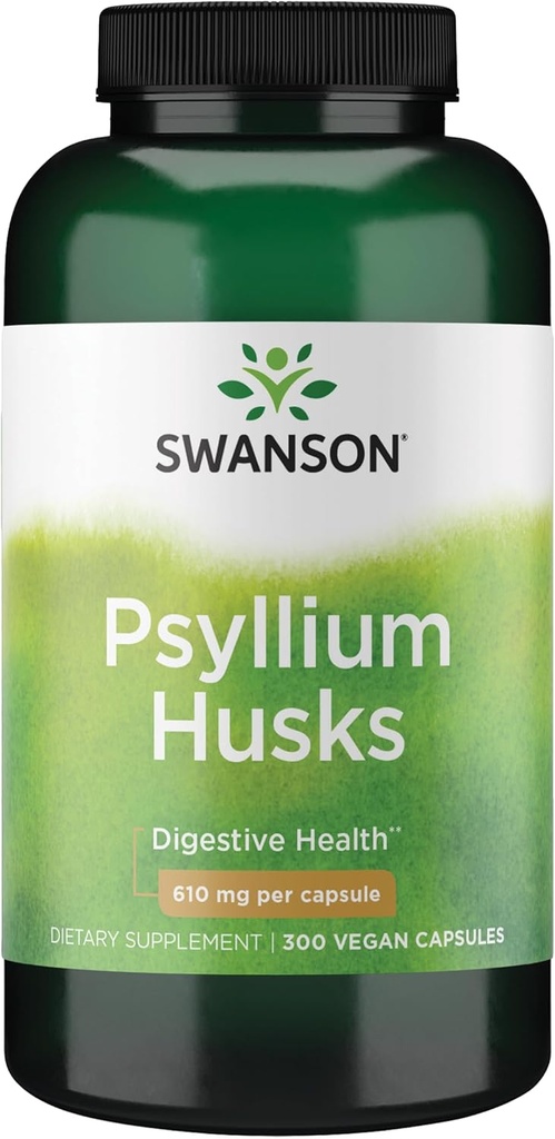Swanson Psyllium Husk Dietary Fiber Supplement 610 mg 300 Capsules