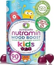 NUTRAMIN Kids Mood Boost Vegan Vitamin Gummy: Calming Magnesium Citrate Supplement for Children with Ashwagandha & Vitamin B Complex to Relax & Focus - Sugar-Free, Allergy-Safe, Non-GMO 90 ct