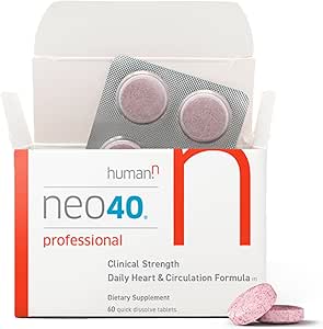 HumanN Neo40 Professional - Daily Heart & Circulation Support - Methylfolate, Beet Root Powder, Hawthorn Berry, L-citrulline - 60 Dissolvable Tablets
