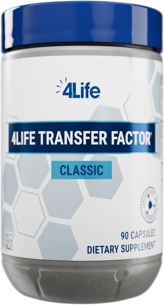 4Life Transfer Factor Classic -with Cow Colostrum for Enhanced Immune Response, Recognition, and Memory - for Ages 2 and Up - 90 Veggie Capsules