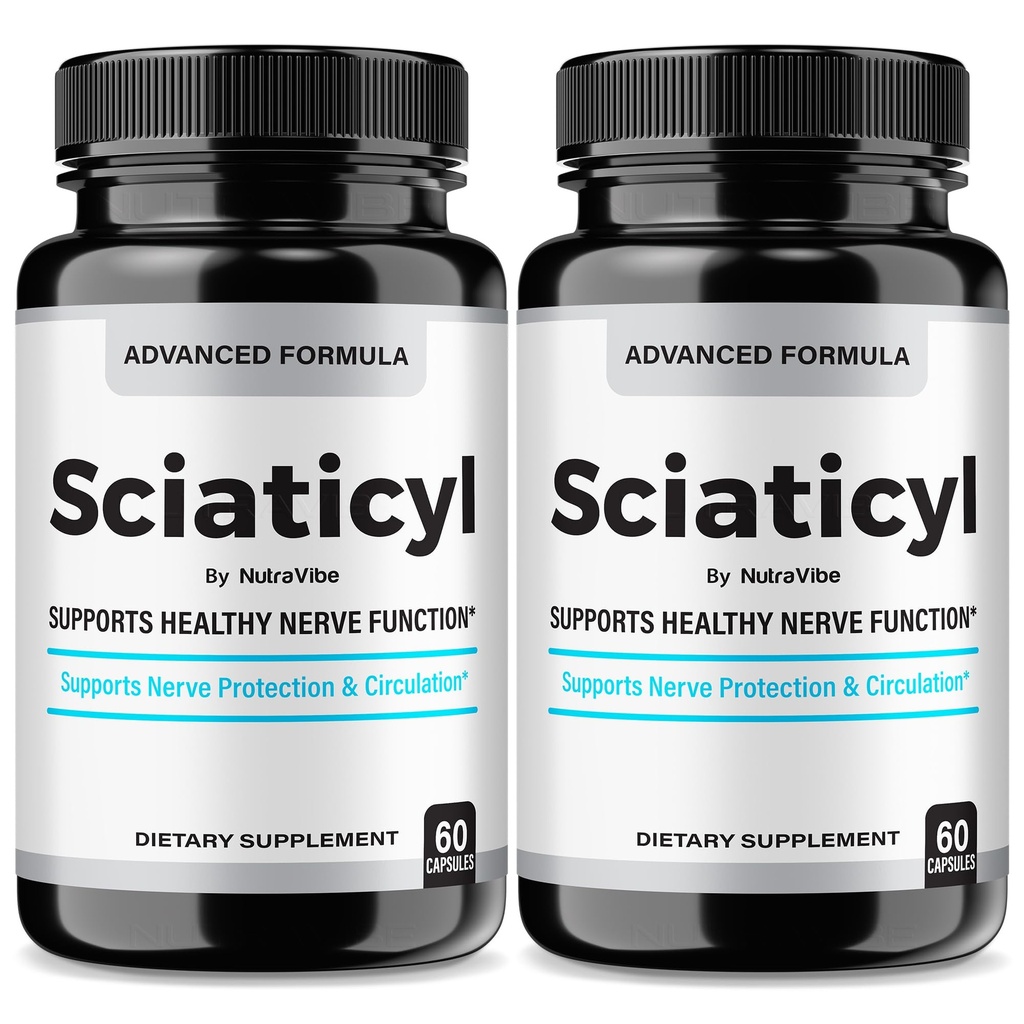(2 Pack) Sciaticyl – Premium Nerve Support with Natural Ingredients for Nerve Comfort, Signaling & Balance | Sciaticyl Neuropathy Support Formula | Nerve Health Easy-to-Take Daily Pills (120 Capsules)