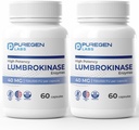 Puregen Labs Lumbrokinase 40mg per Capsule High Potency Supplement | High Activity Lumbrokinase Enzymes | No Harmful Additives | Non-GMO | Gluten Free | Made in USA - Total 120 Vegetarian Capsules