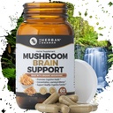 Mushroom Supplement Brain Support | Organic Lions Mane, Cordyceps, Ginkgo Leaf, Gotu Kola + More | Natural Herbal Supplement (60 Capsules)