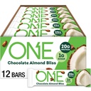 ONE Protein Bars, Chocolate Almond Bliss, Gluten Free with 20g Protein and 1g Sugar, Pantry Staples, 2.12 oz (12 Pack), Packaging May Vary