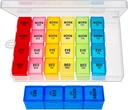 Weekly Pill Organizer 4 Times a Day, Medicine Organizer Box, Travel Daily Pill Box Organizer 7 Day, Pill Case, Pill Container Holder for Hold Vitamins/Fish Oils.