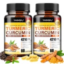 Turmeric Curcumin Supplement with Black Pepper & Bioactive Botanicals, Turmeric,Ginger,Berberine,Ceylon Cinnamon, – Premium Supplement for Daily Wellness Support 60 Capsules 2 Pack