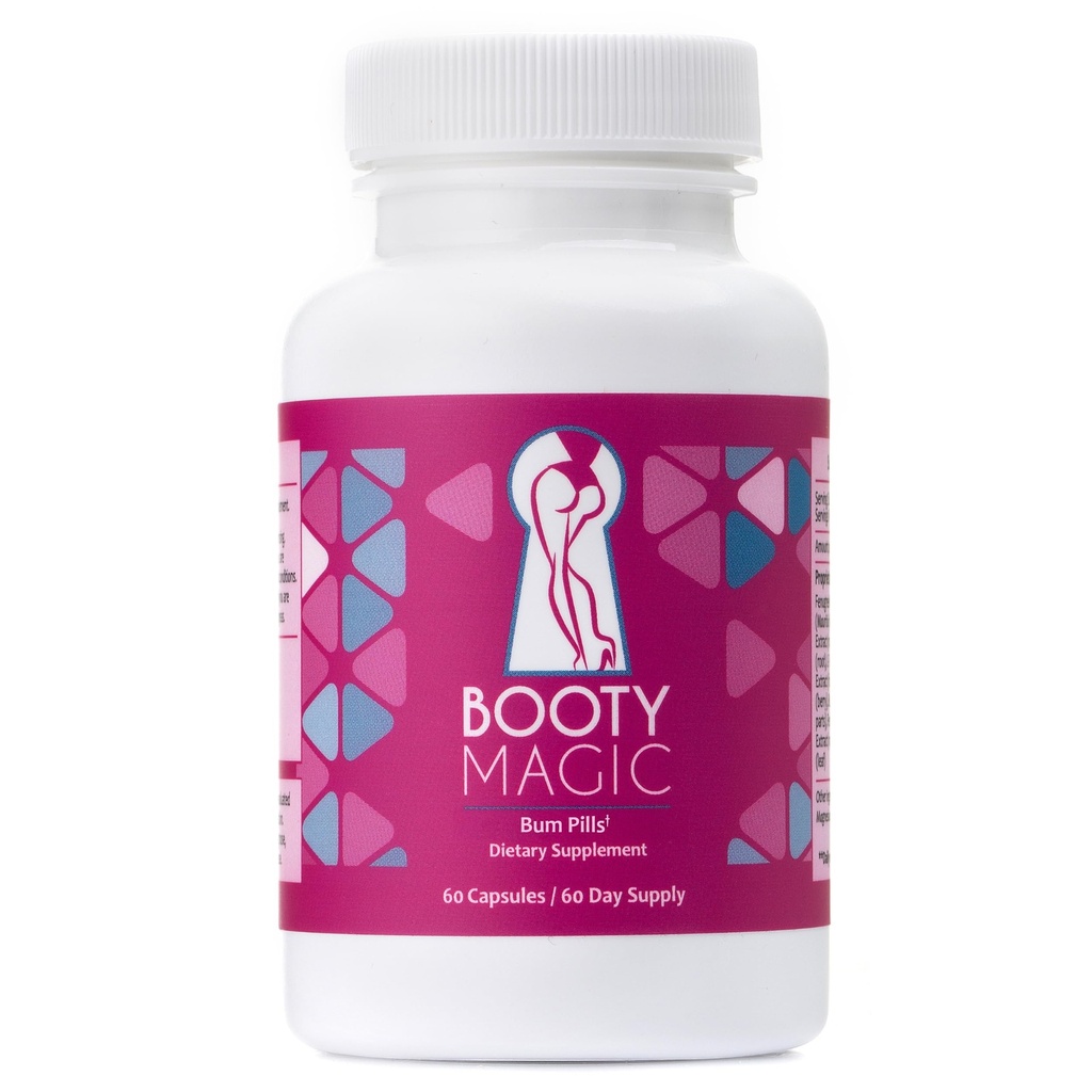 Booty Magic Butt Enhancement Pills - 2 Months Supply of Booty Pills, Bum Pills for Bigger, Rounder, Volumized Butt with Maca Root Extract, Fenugreek Extract