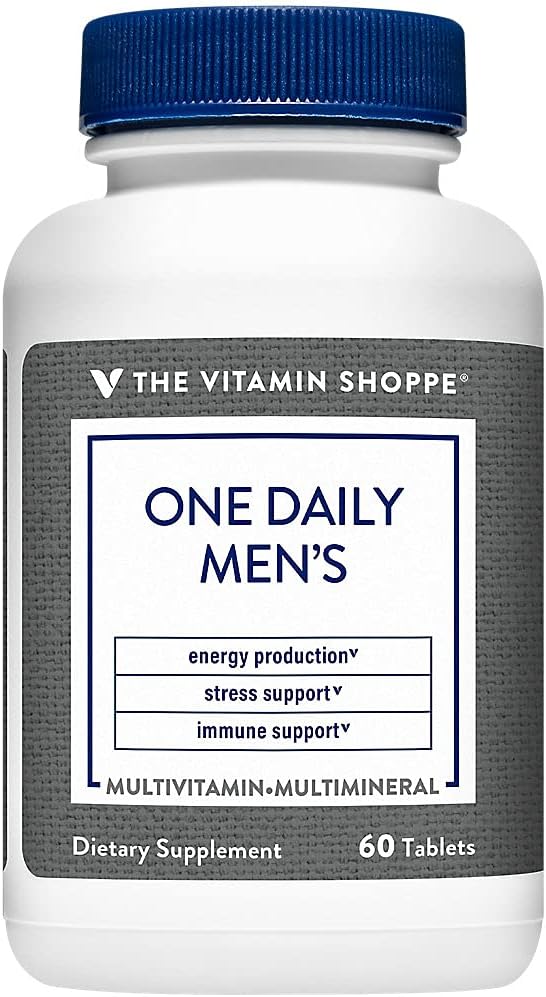 The Vitamin Shoppe One Daily Men's Multivitamin - Energy & Antioxidant Blend, Daily Multi-Mineral Supplement for Optimal Men's Health, Gluten & Dairy Free (60 Tablets)