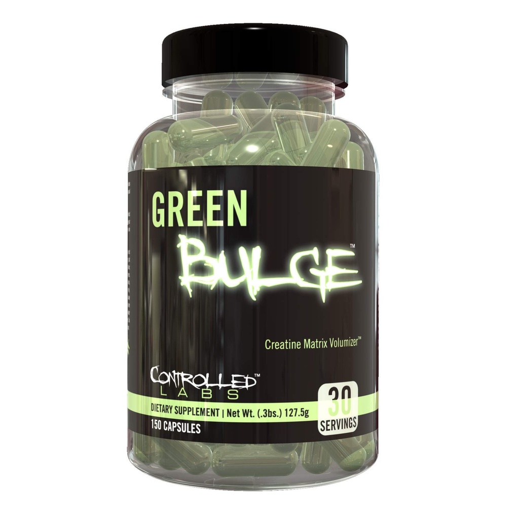 CONTROLLED LABS Green Bulge Supplement, 30 Serv Advanced Creatine Matrix Volumizer, Improve Strength, Stamina, Performance, & Muscle Recovery, Caffeine & Stimulant Free
