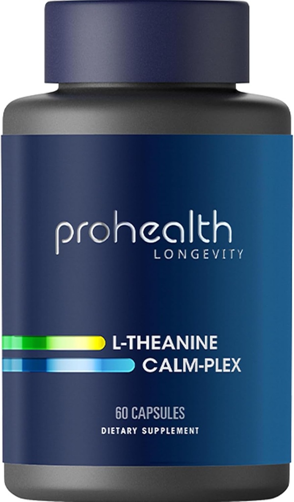 ProHealth L-Theanine Calm-Plex with GABA and 5-HTP (Suntheanine) (100 mg, 60 Medium Capsules)