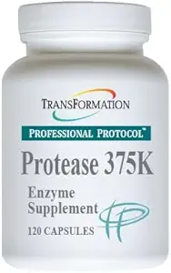 TRANSFORMATION THE GENESIS OF GOOD HEALTH Protease 375K Enzyme Blend Supplement, High-Potency Formula for Protein Absorption & Gut Health, Advanced Enzym Support for Nuttrient Absorption, Non-GMO, 120