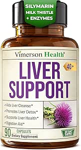 Vegan Liver Cleanse Detox & Repair – Dandelion Root Supplement with Milk Thistle & Artichoke Extract for Enzyme Support, Energy & Healthy Digestion – Herbal Liver Support Supplement. 90 Capsules, 40+