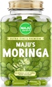 Maju Superfoods Organic Moringa Capsules, Oleifera Leaf, Extra-Fine Quality Moringa Leaves, Dried Drumstick Tree Leaves, Organic Moringa Powder Extract Supplement Capsules from Plant (90 ct)