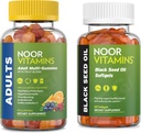 Noor Vitamins Adult Multivitamin Gummy and Black Seed Oil Bundle