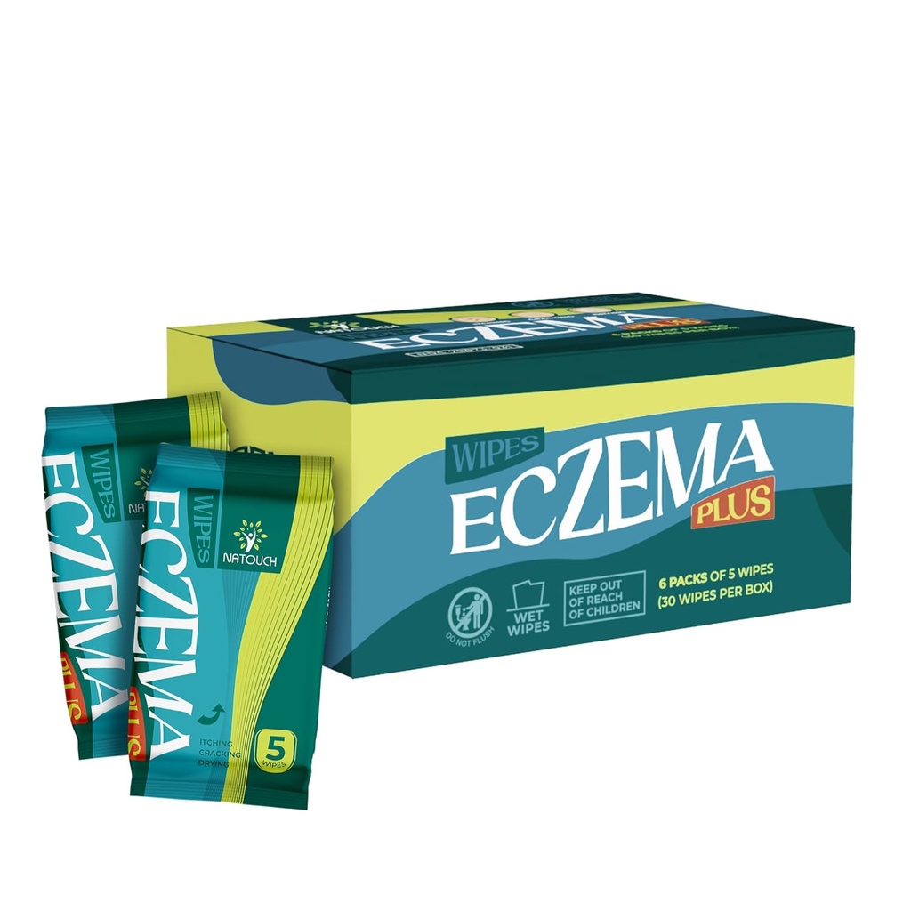Eczema Wipes All-Natural Fast Acting Eczema Relief, Instantly Soothes & Cools Itching, cracking, and drying, Skin Protectant Organic Wipes