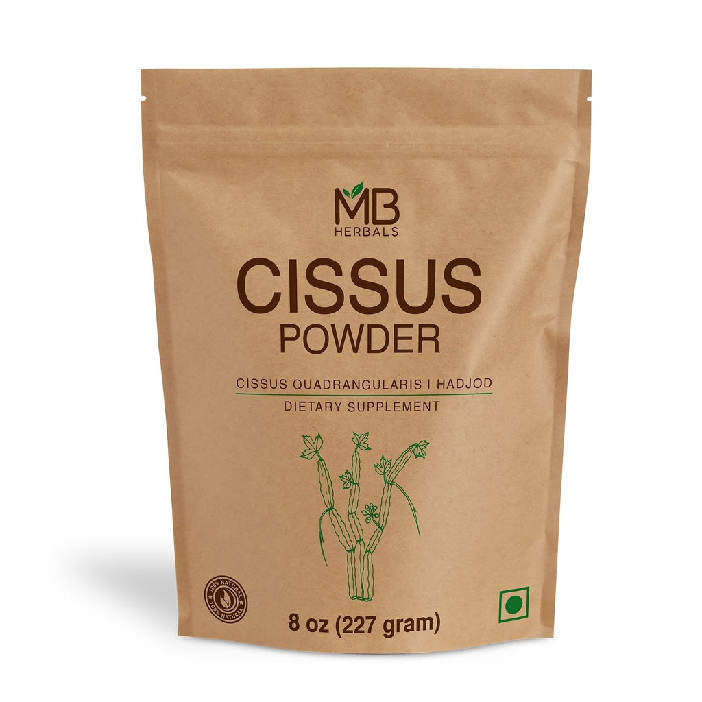 MB Herbals Cissus (Hadjod) Powder 227g | 8 oz| Half Pound | Cissus quadrangularis St. Powder