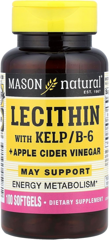 MASON NATURAL Lecithin with KELP, B 6 Plus Cider Vinegar