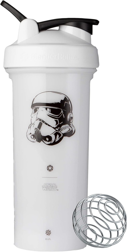 BlenderBottle Star Wars Shaker Bottle Pro Series Perfect for Protein Shakes and Pre Workout, 28-Ounce, Stormtrooper