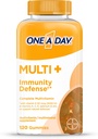 ONE A DAY Multi+ Immune Support Gummies, Immunity Multivitamin with Vitamin D, Vitamin C, Vitamin E, Vitamin A, Zinc and More, Gummy Vitamin, 120 Count