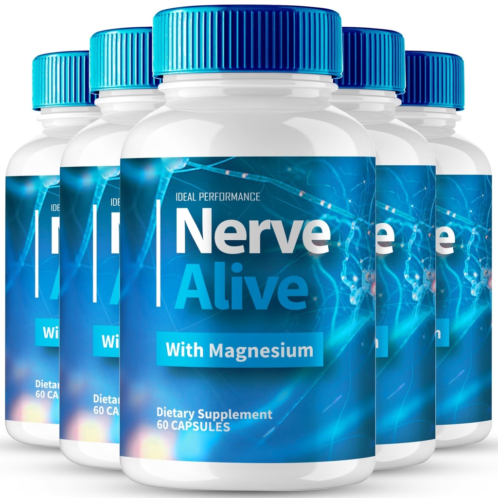 Nerve Alive for Nerve Pain Capsules, Nerve Alive for Neuropathy Supplement Pills, Nerve Health Support Advanced Formula - Maximum Strength, NerveAlive Natural Support Reviews (5 Pack)