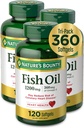 Nature’s Bounty Fish Oil, 1200mg, 360mg of Omega-3, 120 (3 Pack , 360 Total) Softgels 120 Softgels