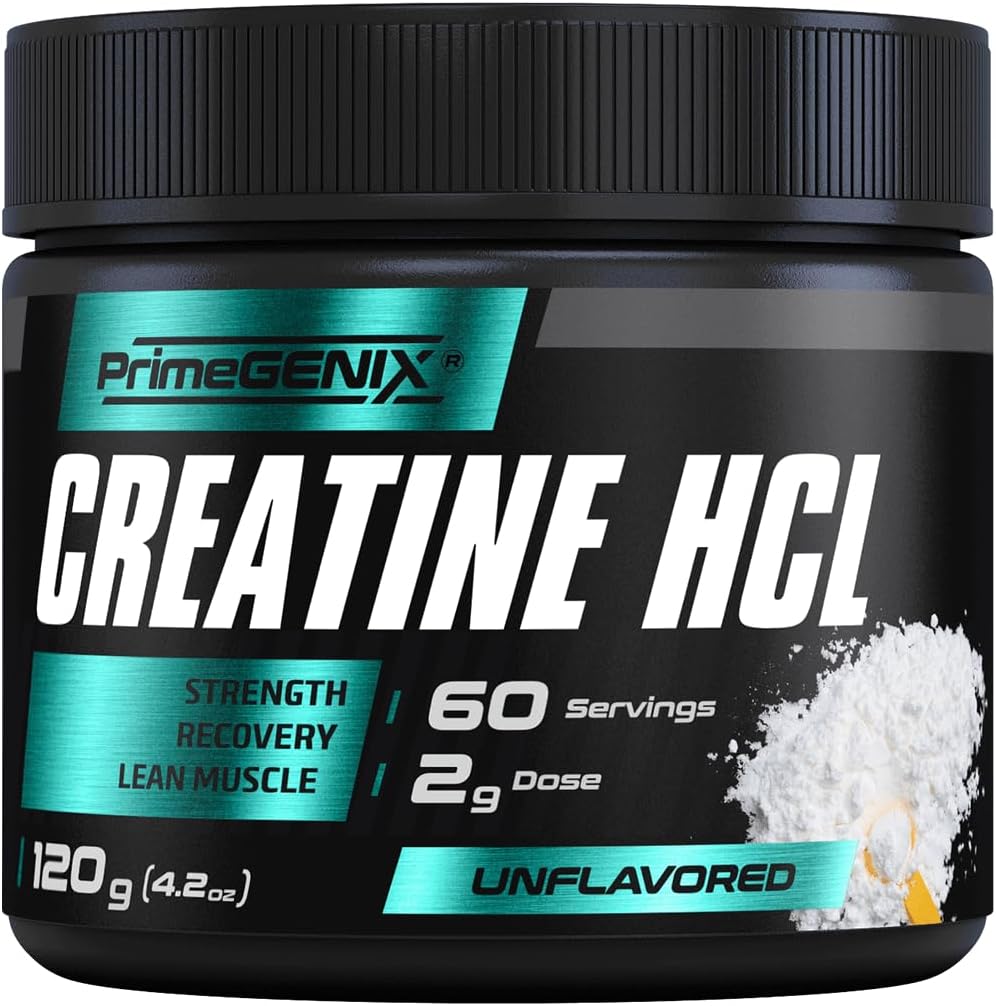 Creatine HCL Powder | Instant Creatine for Men in Their 40s, 50s and Beyond | Enhanced Solubility and Absorption for Peak Performance and Faster Recovery | Unflavored - 60 Servings