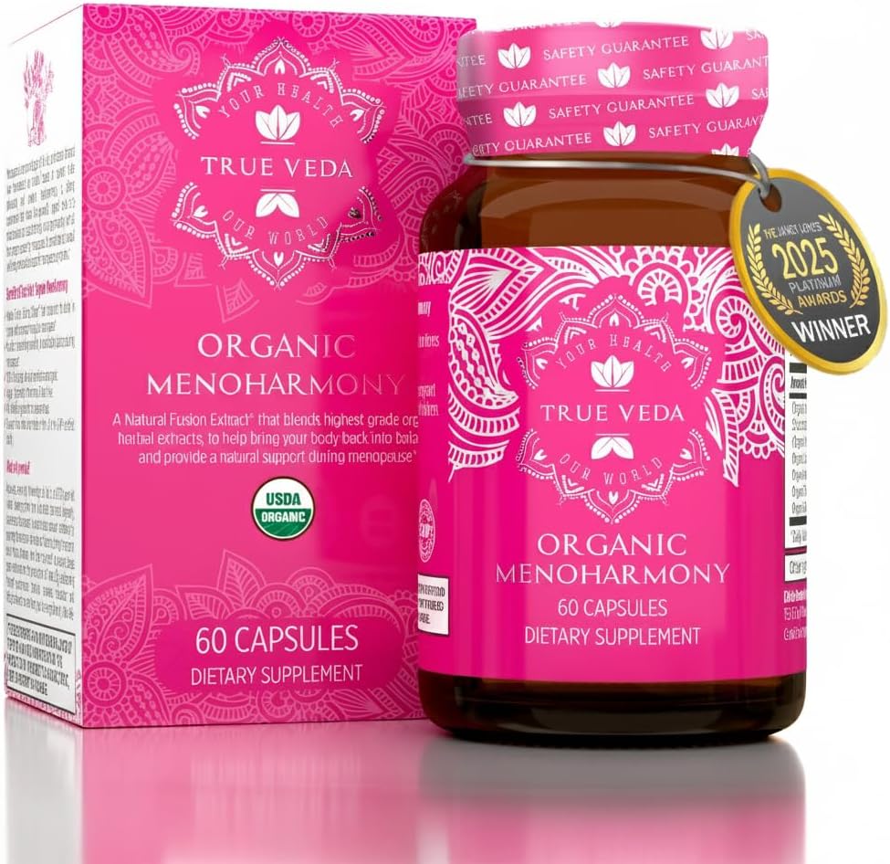 Menopause Supplements for Women - USDA Organic | Menopause Support | Female Hormone Balance Supplement | Also Supporting with Premenopause and Perimenopause | 60 Vegan Capsules
