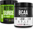 Jacked Factory Nitrosurge Pre-Workout in Grape & BCAA in Fruit Punch for Muscle Building and Recovery