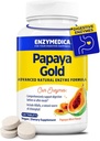 Enzymedica Papaya Gold, Advanced Digestive Enzymes with Natural Organic Papaya & Chlorophyll for Comprehensive Digestion Support, High Potency Bromelain & Papain, Vegan, Mint, 120 Chewable Tablets