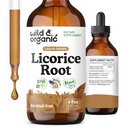 Wild & Organic Licorice Root Tincture - Digestive, Lung & Skin Support - Licorice Root Extract Liquid Drops - Vegan, Sugar & Alcohol-Free Supplement - 4 fl oz