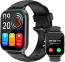 RUIMEN Smart Watches for Men Women (Answer/Make Calls, 2 Bands Included), 1.8" Smartwatch for iOS/Android Phones, Fitness Tracker Heart Rate/Sleep Monitor Digital Watch Waterproof Black