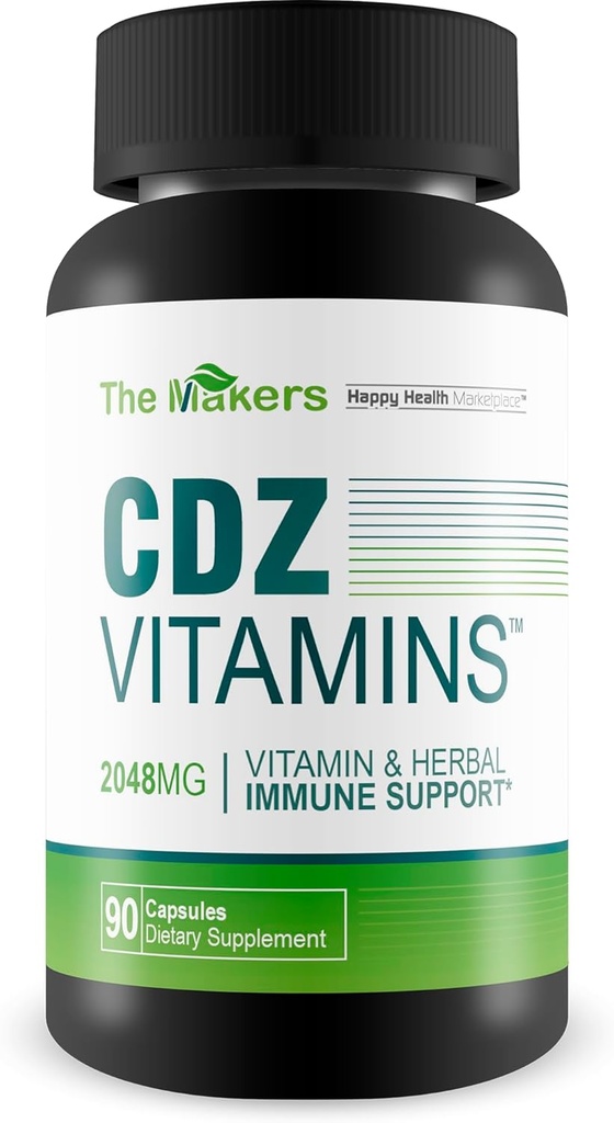 The Makers CDZ Vitamins - Our Best Health Supplement - Vitamin C D Zinc & Herbs - Full Body Health Supplements - Cdz Supplement Vitamin C D and Zinc - Overall Health Support - Full Body Supplements