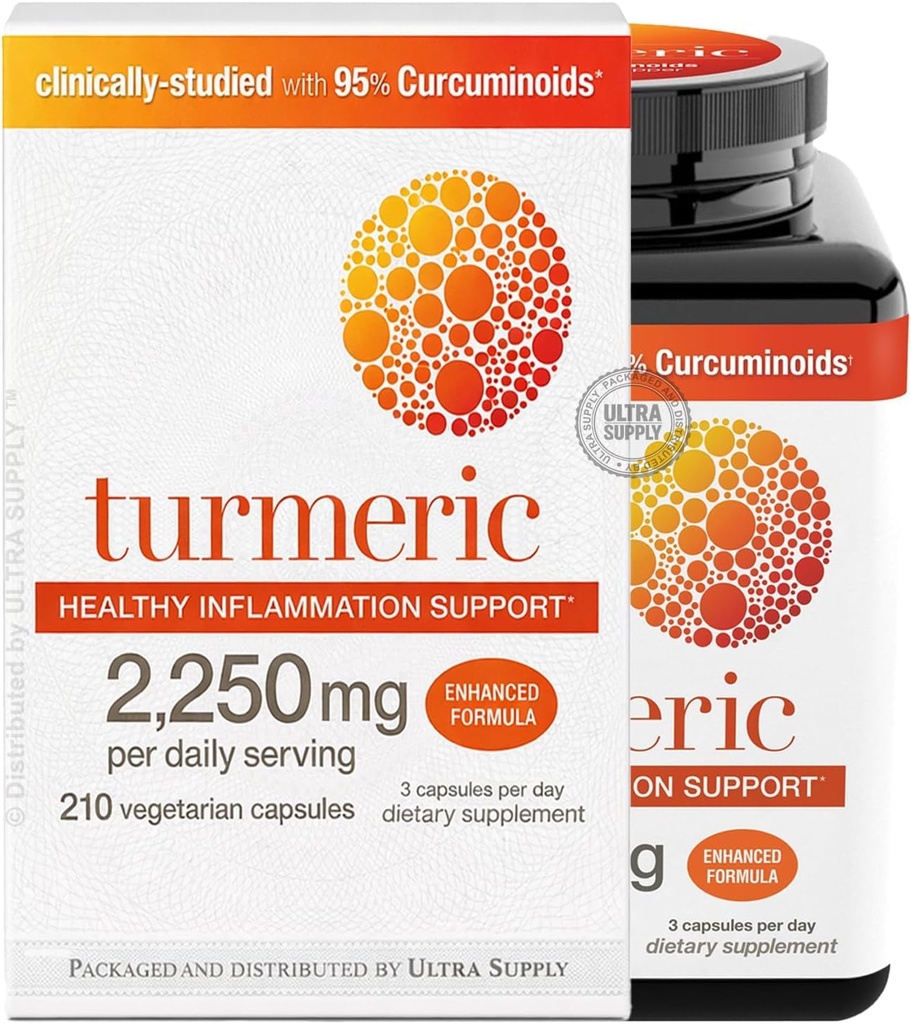 You.Theory Turmeric 2250 mg (210 Count. Value Pack) | Turmeric Supplement Curcumin Capsule High Absorption Black Pepper Blend