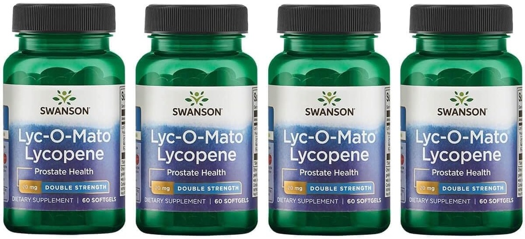 Swanson Double-Strength LYC-O-Mato Lycopene 20 Milligrams 60 Sgels (4 Pack)