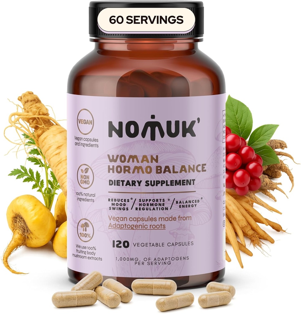 Woman Hormo Balance Adaptogens Supplements with Maca Panax Ginseng Shatavari Schisandra Formula Designed for Women’s Wellness & Hormone Harmony Support 120 Vegan Capsules