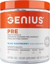 The Genius Brand Genius Pre - Clean Pre-Workout Powder for Energy, Focus & Fitness Support - No Artificial Flavors, Preservatives, or Proprietary Blends - Non-GMO - 20 Servings - Blue Raspberry