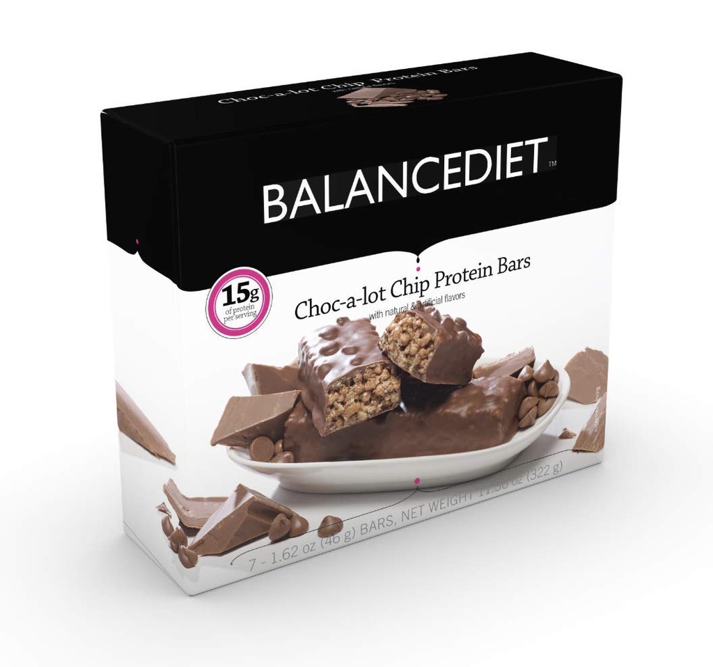 BalanceDiet™ | Protein Bar | 15g of Protein | Low Carb | 7 Bar Box (Choc-A-Lot Chip)