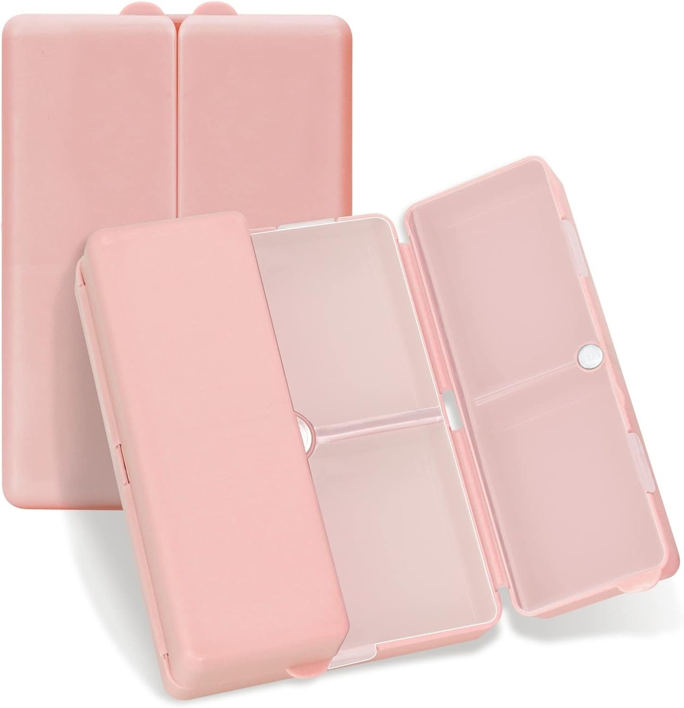 FYY Daily Pill Organizer,7 Compartments Portable Travel Pill Case [Folding Design] Pill Box for Purse Pocket to Hold Vitamins,Cod Liver Oil,Supplements and Medication-Rosegold