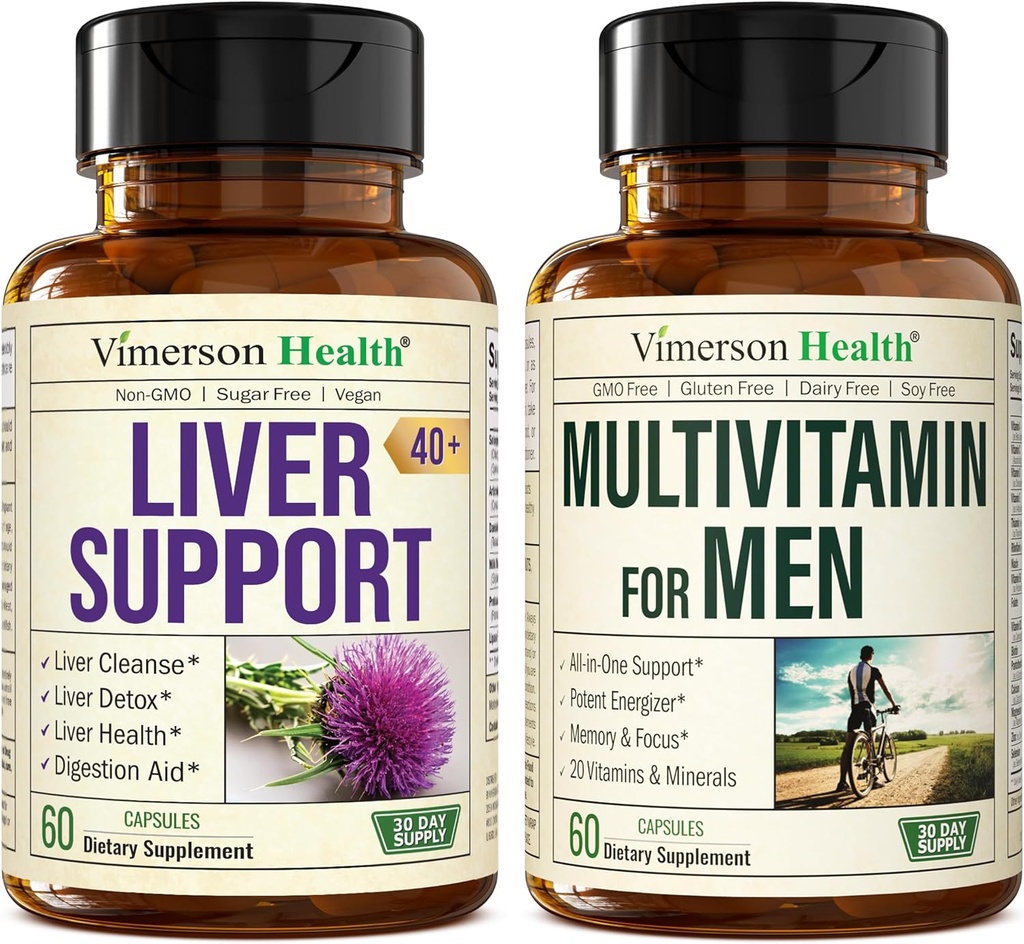 Liver Cleanse Detox & Repair Milk Thistle Supplement & Multivitamin for Men - Complete Mens Multivitamins & Multiminerals with Vitamin A, C, D, E, B12, Zinc, and More Vitamins for Men