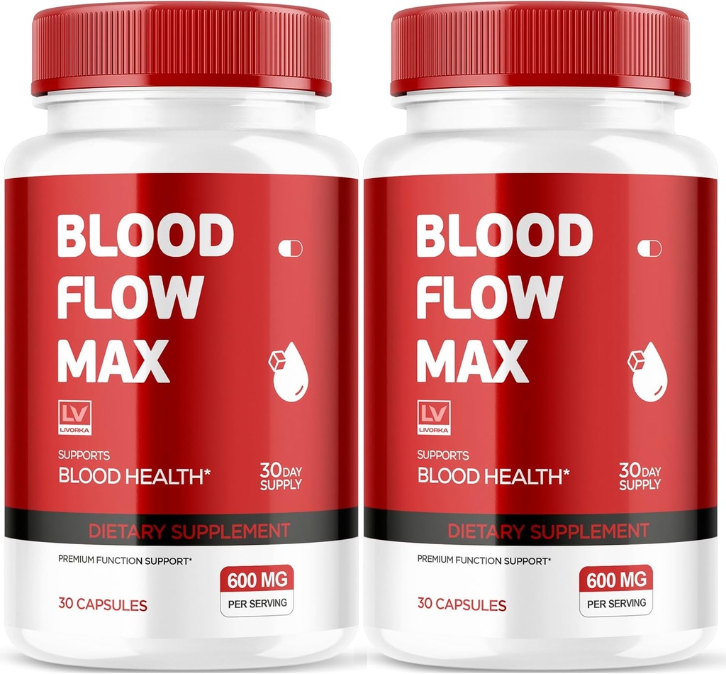 LIVORKA (2 Pack Blood Flow Max, Blood Flow Max Capsules, Blood Flow Max Blood Support, BloodFlow Max, Blood Flow Capsules for Generall Wellness, Blood Flow Max Pills, 60 Capsules for 2 Months