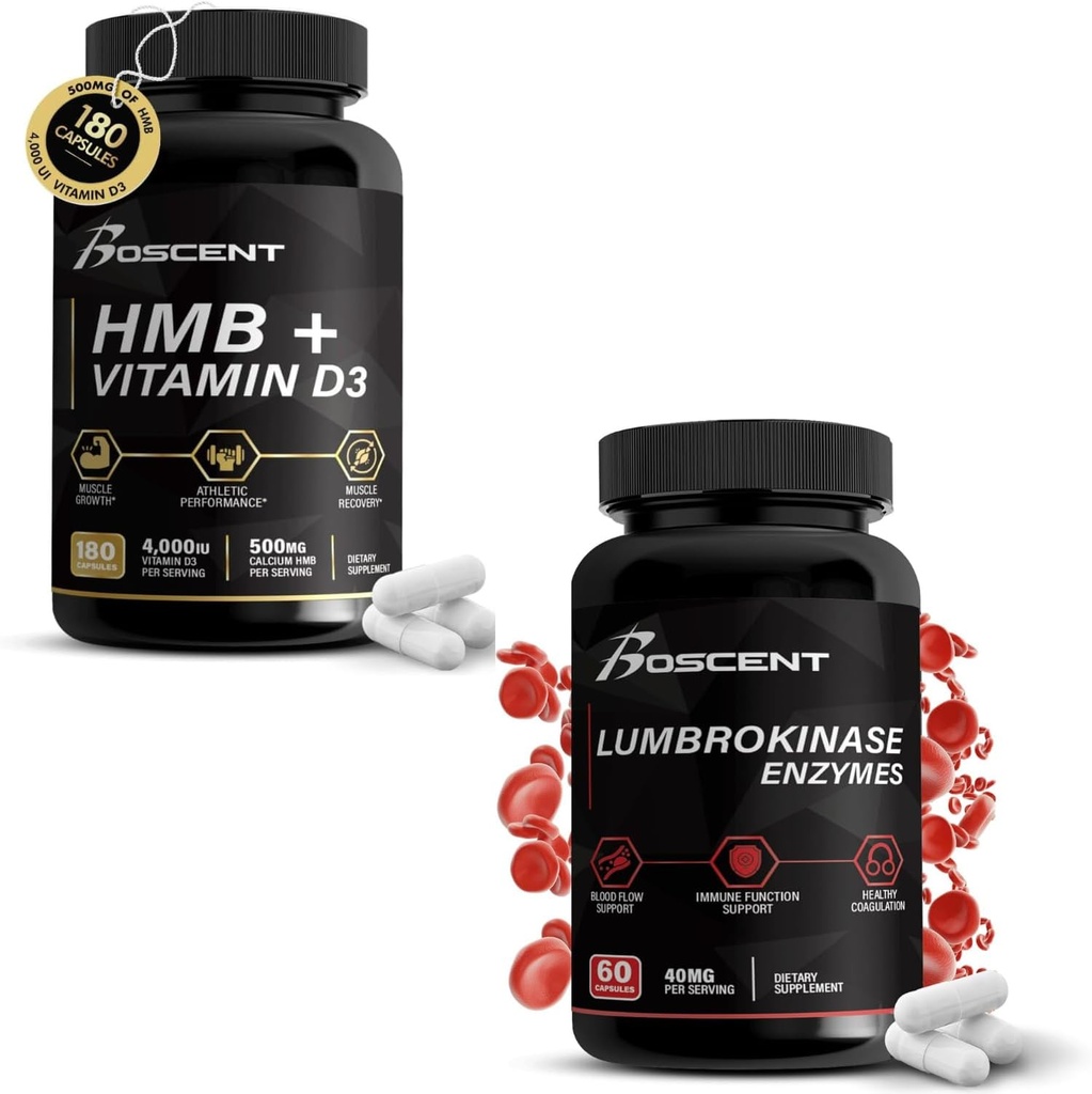 HMB & Lumbrokinase Muscle & Digestive Enzyme Combo