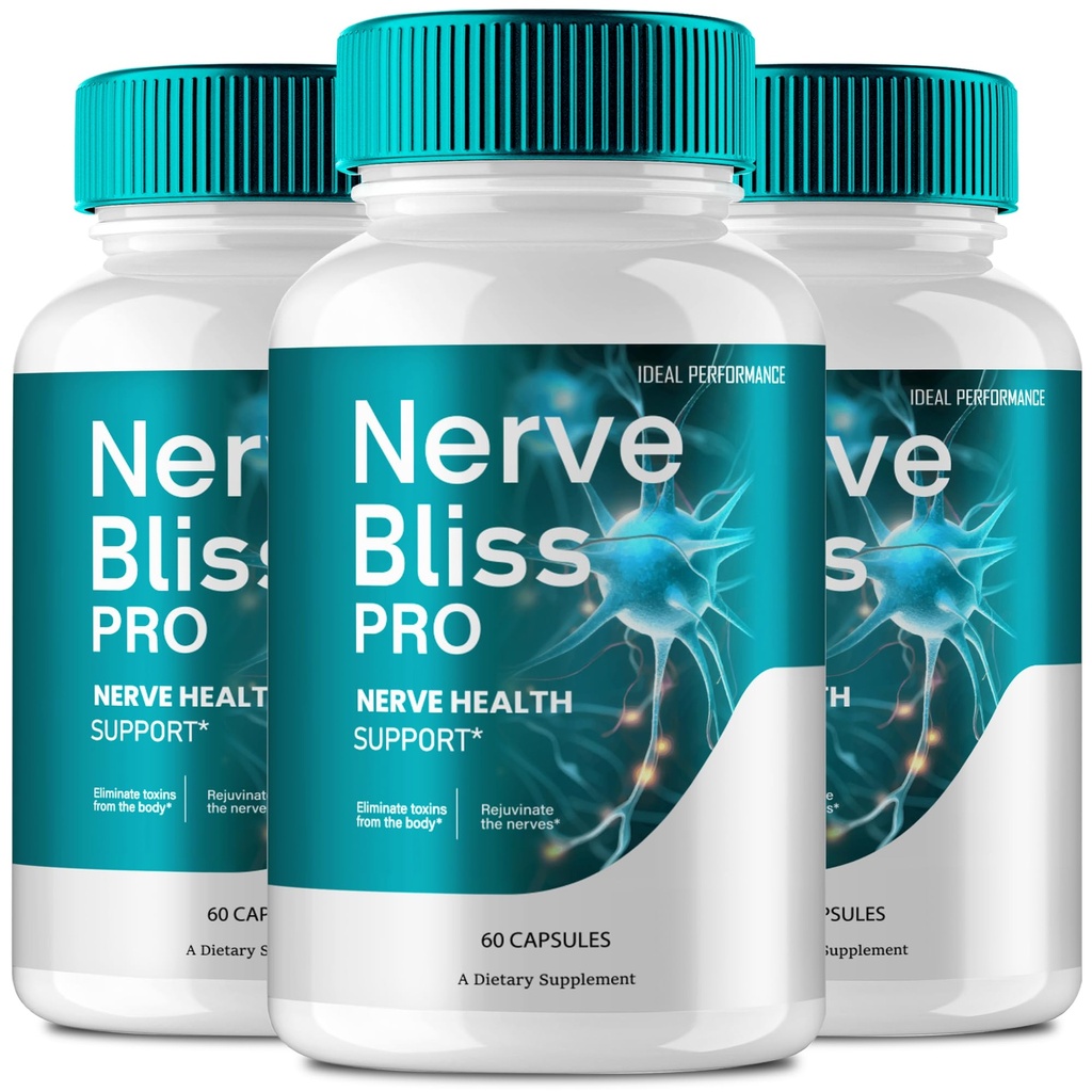 Nerve Bliss Pro Capsules, Nerve Bliss for Neuropathy Advanced Nerve Health Supplement Pills - Maximum Strength, All Natural Healthy Circulation & Stable Levels, NerveBlissPro Reviews (3 Pack)