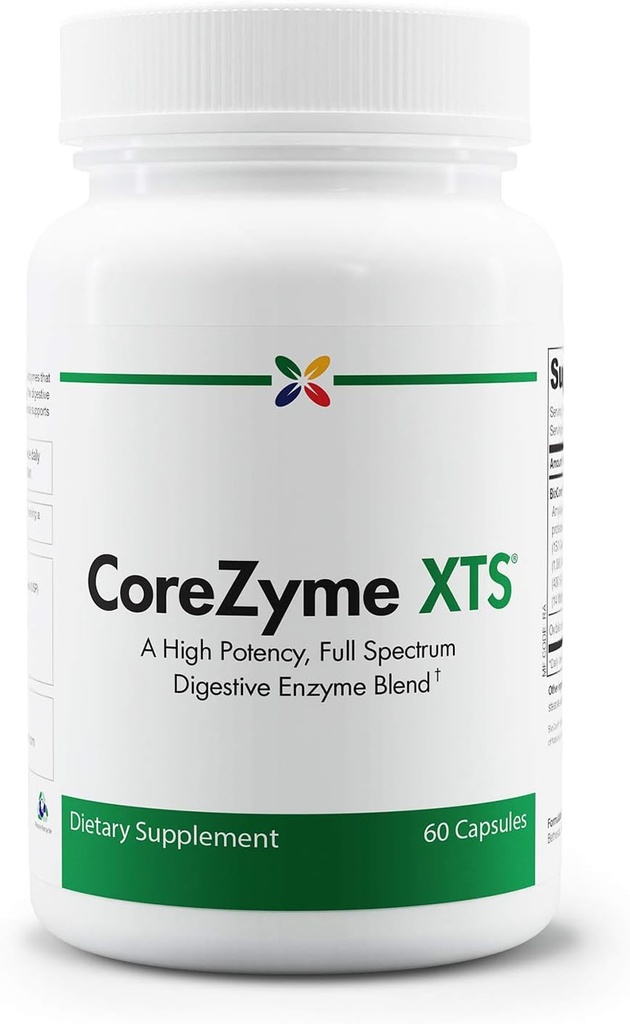 Stop Aging Now - CoreZyme XTS - Full Spectrum Digestive Enzymes Blend - Immune Support, Healthy Digestion, Nausea, Bloating & Gas Relief - Lactase, Protease, Amylase, Ox Bile Extract - 60 Caps